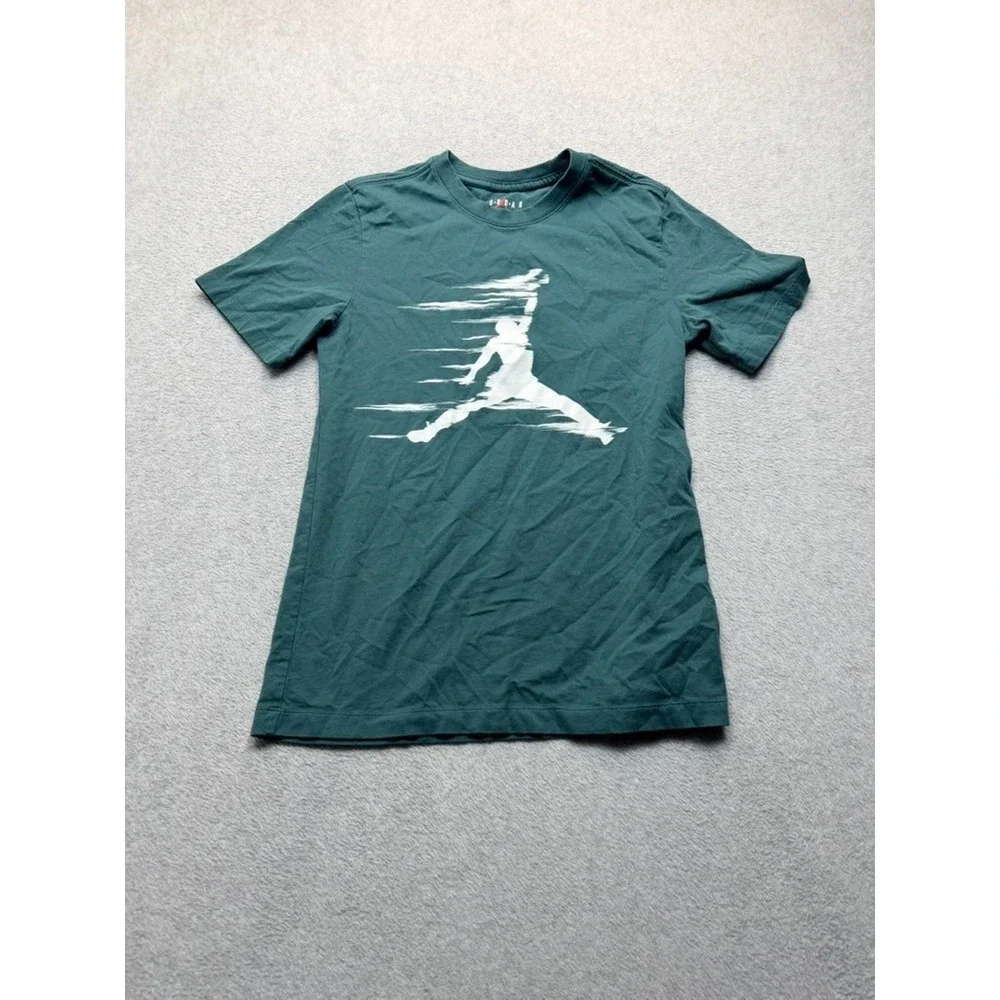 Jordan Jumpman Graphic T-Shirt Green Short Sleeve Crew Neck Mens Small